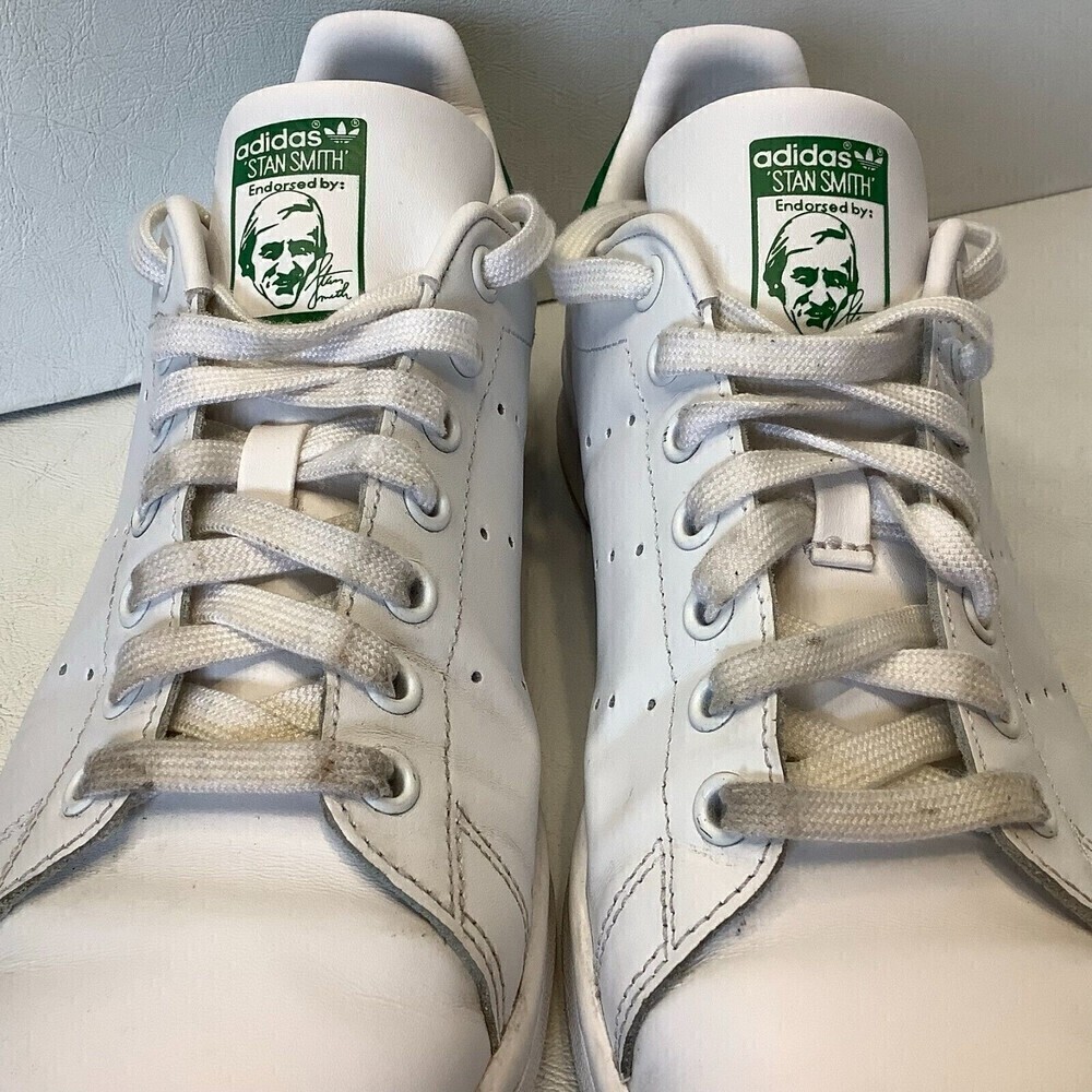 Women's Adidas Stan Smith White/Green Athletic Shoes Lace Up Size 9 APC011001 - Picture 3 of 12